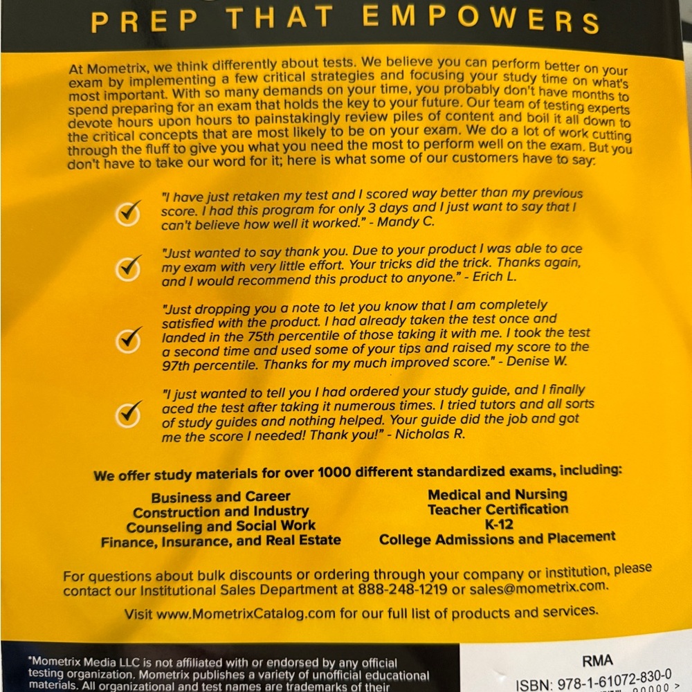 MOMETRIX RMA Exam Secrets Study Guide - Picture 2 of 4